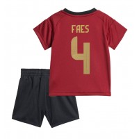 Maglia Calcio Belgio Wout Faes #4 Prima Divisa Bambino Europei 2024 Manica Corta (+ pantaloncini)